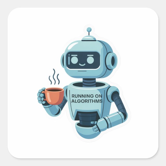 Running on Algorithms Funny Tech Sticker (Front)