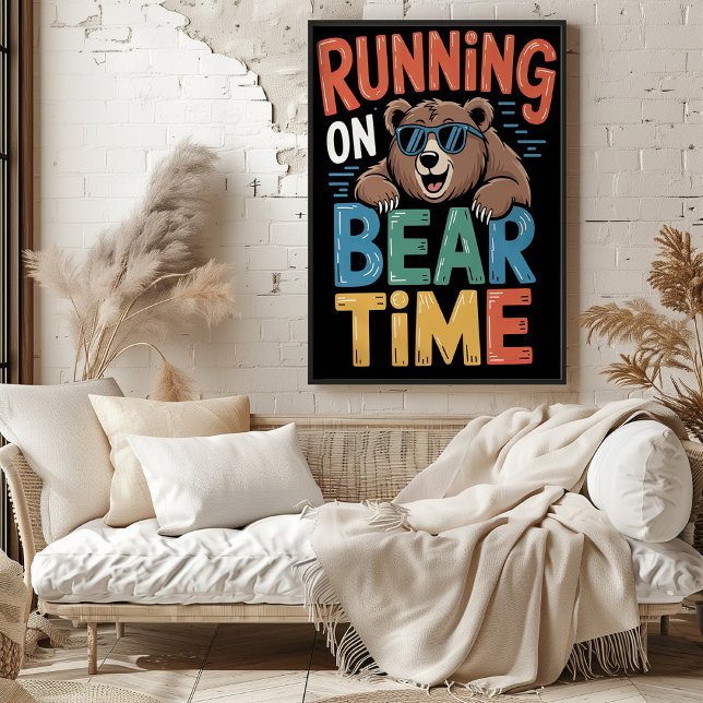 Running on Bear Time Illustration Poster (Creator Uploaded)