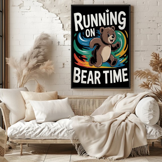 Running on Bear Time Illustration Poster (Creator Uploaded)
