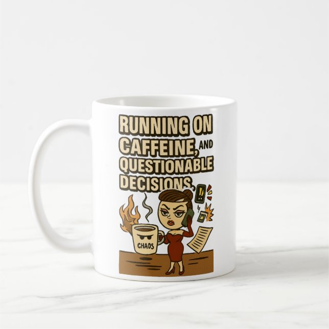 Running on Caffeine & Chaos Mug (Left)
