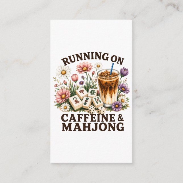 Running on Caffeine & Mahjong Enclosure Card (Front)