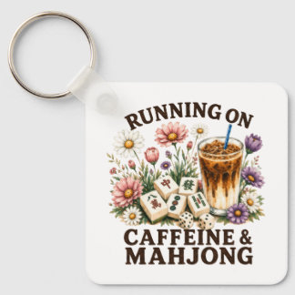 Running on Caffeine & Mahjong Key Ring