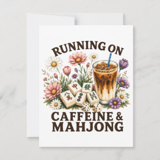 Running on Caffeine & Mahjong Thank You Card