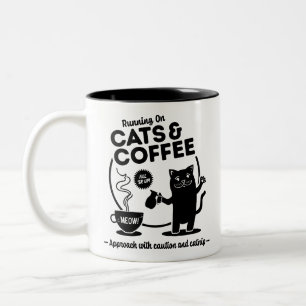 Running on Cats and Coffee 11 oz. Two-Tone Coffee Mug