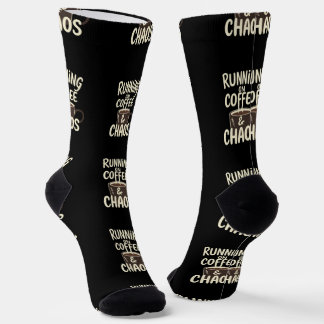 Running on Coffee and Chaos Funny Lifestyle Art Socks