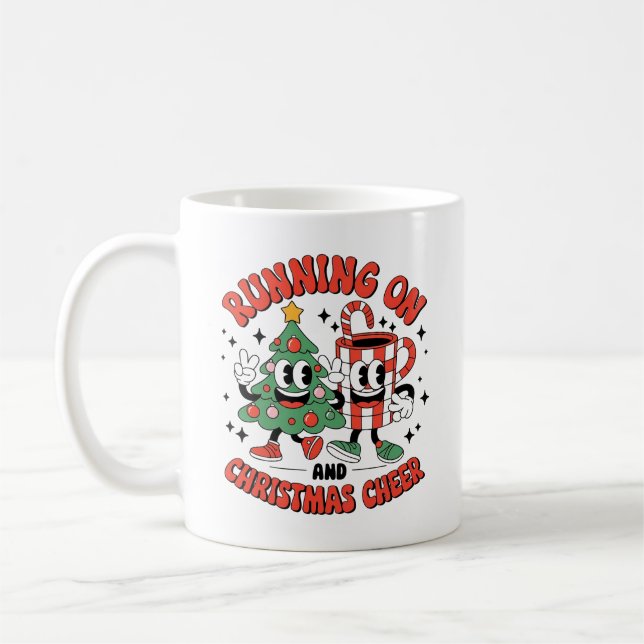Running On Coffee & Christmas Cheer  Mug (Left)