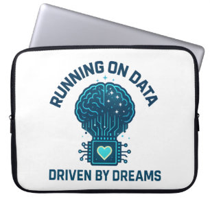 Running on Data, Driven by Dreams AI Art Laptop Sleeve