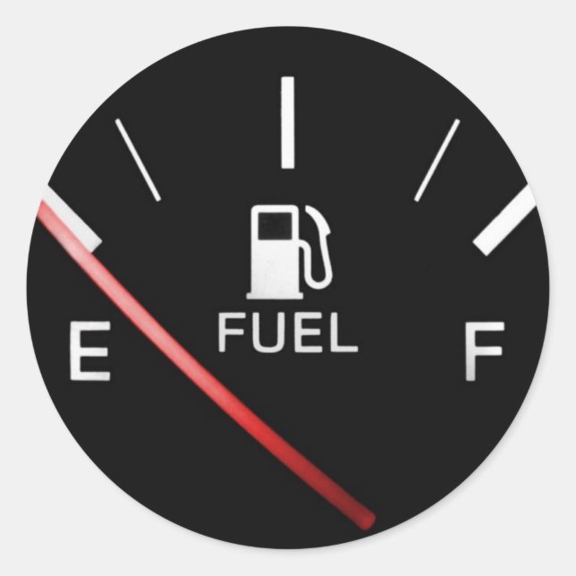 Running on Empty Classic Round Sticker (Front)