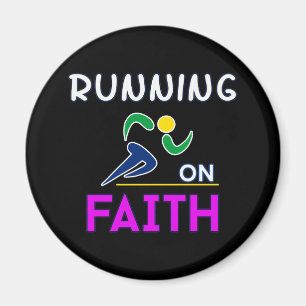 Running on Faith Christian Runner Magnet