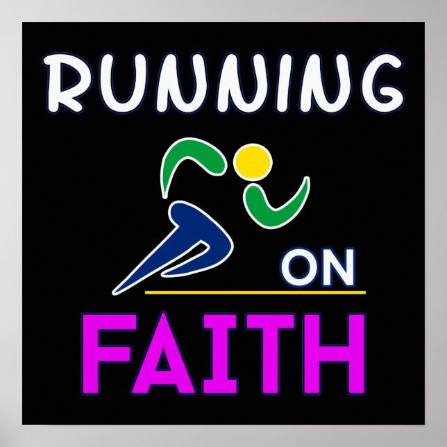 Running on Faith Christian Runner Poster (Front)