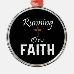 Running on Faith Runner Metal Ornament
