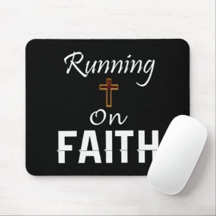 Running on Faith Runner Mouse Pad