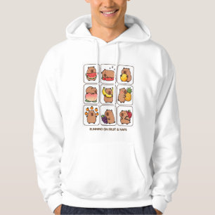 Running on Fruit & Naps – Cute Capybara Fruit Coll Hoodie