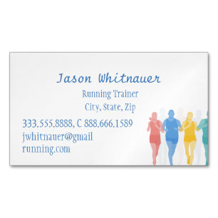 Running or Personal Trainer, Fitness Instructor Magnetic Business Card