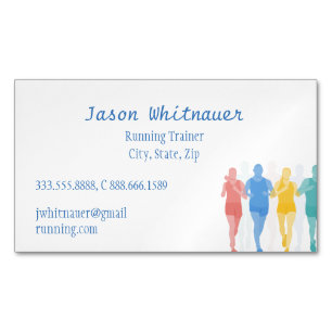 Running or Personal Trainer, Fitness Instructor Magnetic Business Card