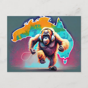 Running Orangutang in Australia Postcard