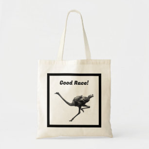 Running Ostrich Ink Sketch, Cool Athlete Bird Art Tote Bag