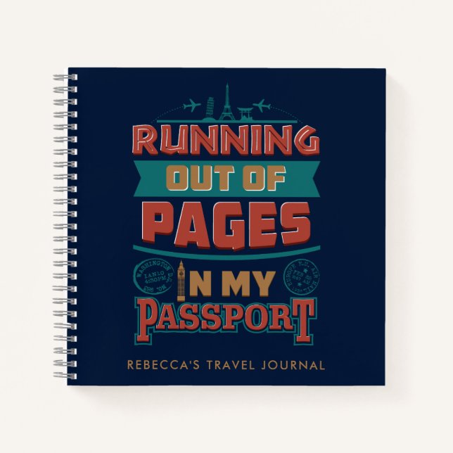 Running Out of Pages Family Vacation Custom Travel Notebook (Front)