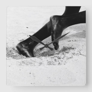 running out of sand square wall clock