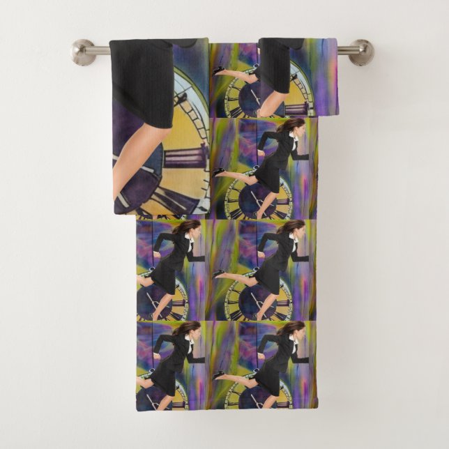 Running Out of Time Bath Towel Set (Insitu)