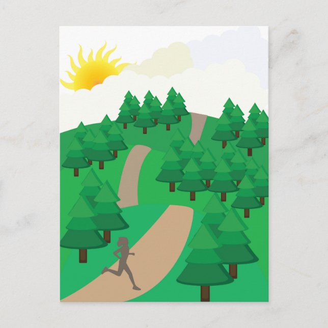 Running Outdoors Holiday Postcard (Front)