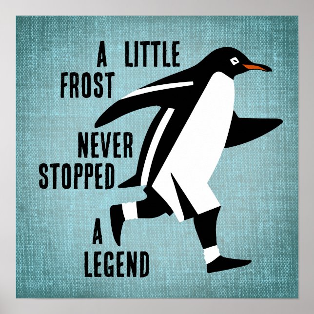 Running Penguin Motivational Poster (Front)