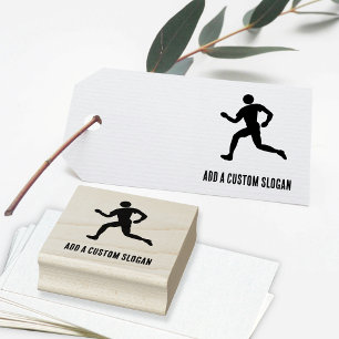 Running Person - Own slogan athletic or race theme Rubber Stamp