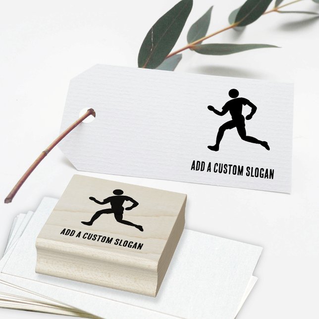 Running Person - Own slogan athletic or race theme Rubber Stamp (Creator Uploaded)