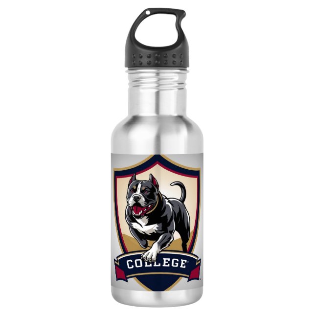Running PitBull College Logo 710 Ml Water Bottle (Front)