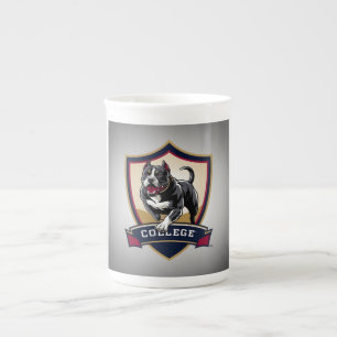 Running PitBull College Logo Bone China Mug