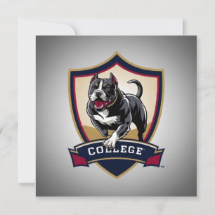 Running PitBull College Logo Invitation
