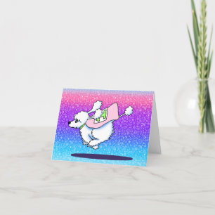 Running Poodle Thank You Card