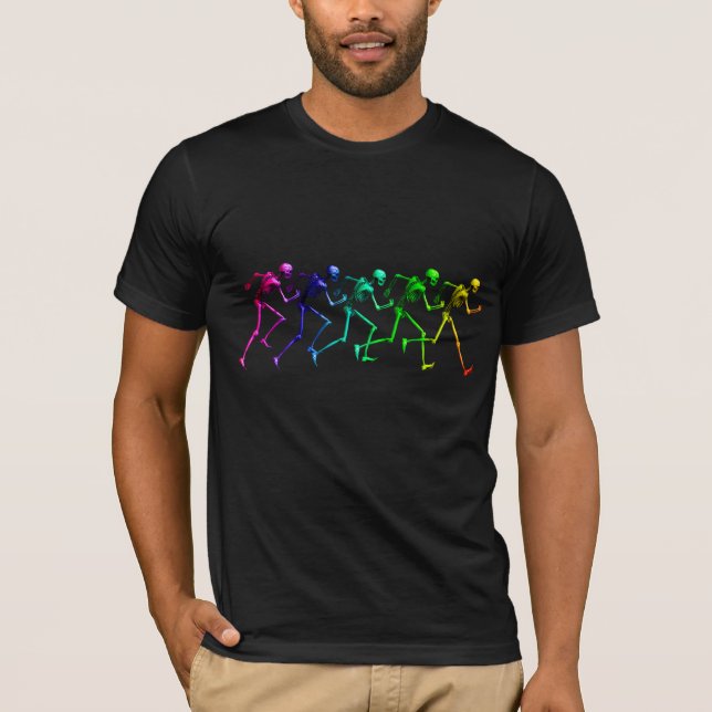 Running Rainbow Skeletons T-Shirt (Front)