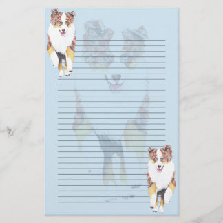 Running Red Merle Aussie Lined Stationery