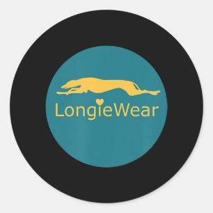 Running Retired Racing Greyhound Longie Wear Classic Round Sticker