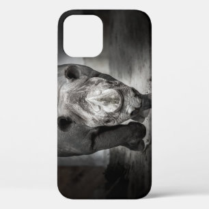 Running Rhinoceros: Wild Animal Portrait. iPhone 12 Case