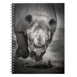 Running Rhinoceros: Wild Animal Portrait. Notebook