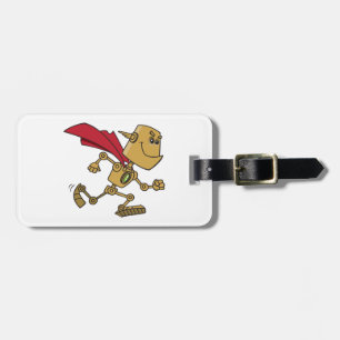 Running Robot Superhero Cartoon Character Luggage Tag