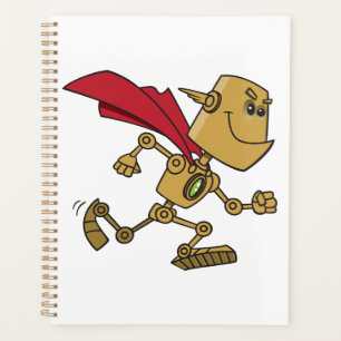 Running Robot Superhero Cartoon Character Planner