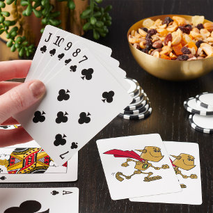 Running Robot Superhero Cartoon Character Playing Cards