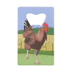 Running Rooster in the Countryside