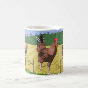 Running Rooster in the Countryside  Coffee Mug