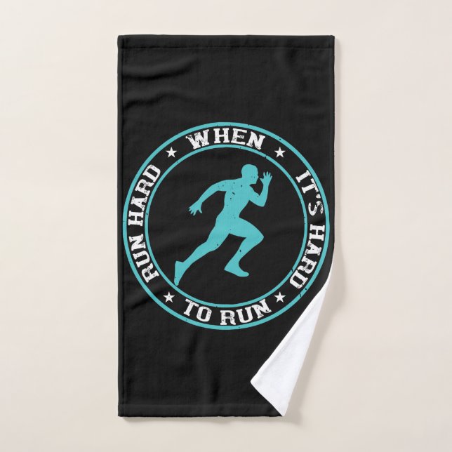 Running - Run hard when it's hard to run Hand Towel (Hand Towel)