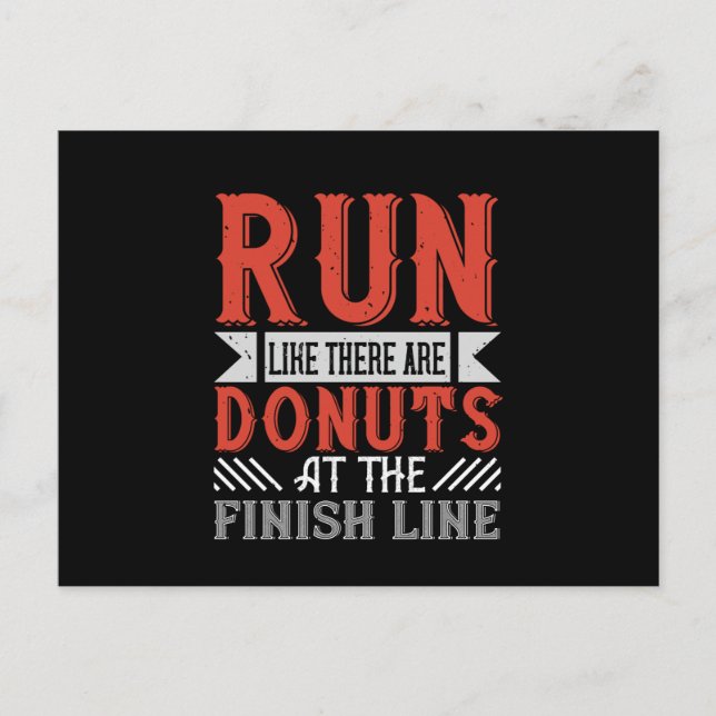 Running - Run like there are doughnuts Postcard (Front)