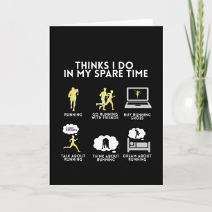 Running Run Runner Marathon funny gift gift idea Card