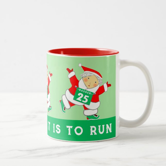 Running Runner Christmas Collectable Two-Tone Coffee Mug (Right)