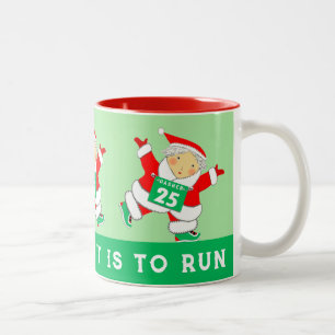 Running Runner Christmas Collectible Two-Tone Coffee Mug