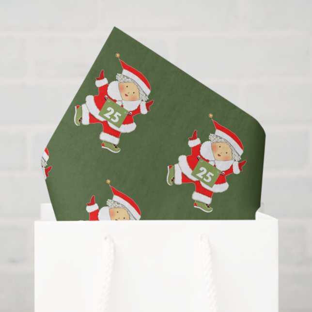 Running Runner Christmas Holiday Tissue Paper (Gift Bag)