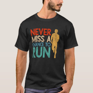 Running Runner Half Marathon Retro Vintage Never M T-Shirt