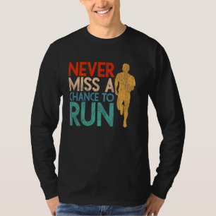 Running Runner Half Marathon Retro Vintage Never M T-Shirt